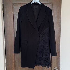 Steve Madden Black Women's Blazer with Lace Detail